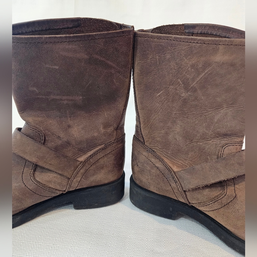 Small Frye Engineer Boots Brown Leather Girl Size 13.5 - Picture 7 of 8